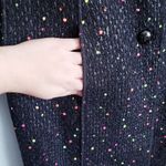 Anthropologie Worth Black Neon Popcorn Tweed Lightweight Wool Coat Photo 7