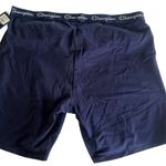 Champion  Biker Shorts 4X Logo Band Navy Blue Stretch Workout Shorts Lounge Mama Photo 1