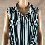 City Chic  Striped Sleeveless Button Front Shirt Dress Size 14 Photo 2