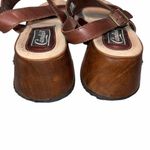 Candie's Vintage Candie’s Brown Leather Wooden Platform Sandals Shoes size 8 90’s Y2K Photo 7