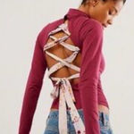 Free People  Burgundy Straps In The Back Bodysuit Photo 0