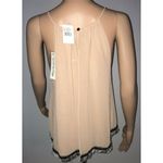 Tbags Los Angeles T Bags Los Angeles Womens Swing Tank Top Size M Dusty Rose Sheer Boho Fringe Hem Photo 2