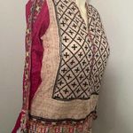 Khaadi Pret Short Tunic Top Blouse Pink Multicolored Middle Eastern Nwt size 10 Photo 4
