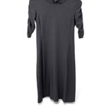Theory S Gather Sleeve Dress Puff Shoulder Mini T Shirt Cotton Stretch Women Photo 4