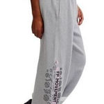 NEW FREE People FP Movement All Star Logo Pants Sweatpants LG Grey Heather White Gray Photo 0