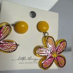 Little Things Pink and Yellow Flower Earrings Photo 1