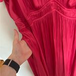 Lane Bryant NWT Satin Flutter Sleeve Ruffle V-Neck Midi Dress in Pink - Size 16 Photo 7