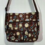 Dickies Messenger Brown Retro Circle Print Shoulder Laptop School Travel Tote Photo 0