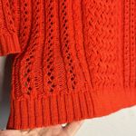 Anthropologie  Moth Orange Knit Sweater Exposed Back Zipper Twee Preppy School Photo 3