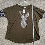 🦋 NWT Qearal Brown Deer Sequin Long Sleeve Shirt Casual XL Reindeer Christmas Silver Photo 7