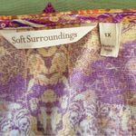 Soft Surroundings Luciana Paisley Boho Tunic Top 1X Medallion Print Stretch Photo 6