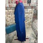 Dress sheer navy lace collar pleated skirt vintage 1980s Blue Size 6 Photo 7