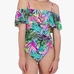 Caribbean Joe  Women's Off The Shoulder One Piece Swimsuit - Cape Coral Multi Photo 5