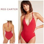 Red Carter New.  plunge swimsuit. Retails $189 large Photo 1