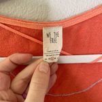 Free People Star Destructed Henley Top Size Small Coral Layered Oversized Photo 5