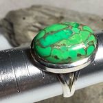 Green Copper Turquoise Ring in 925 SOLID Sterling Silver 7 Photo 8