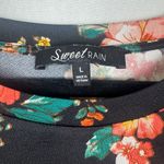 Sweet Rain Floral Black Top Photo 2