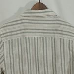 ZARA Striped Short Sleeve Button Down Top Fringe d Size S Photo 5