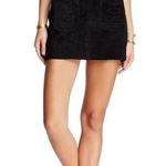 Free People Black Modern Love Suede Mini Skirt Size 2 With Back Zip Closure & Fr Photo 0