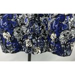 Christopher & Banks Paisley Rose Print Cardigan Sweater Blue Small 100% Cotton Photo 3