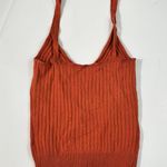 SheIn Burnt Orange Ribbed Cable Knit Lightweight Sweater Tank Top Medium M Photo 2