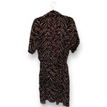 New Look NWT Women's 2X Brown Animal Print Button-Up Knee Dress Short Sleeve Photo 2