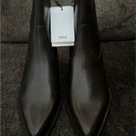 Mango Women's Block Heel Brown Leather Ankle Boots -Size 7.5 Photo 2