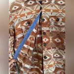 ROCK & ROLL Denim Women’s Southwestern Print Jacquard Shacket Medium Tan Brown Photo 7