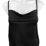 ZARA Black Cowl Neck Spaghetti Blouson Cami Camisole Tank Bodysuit Top Size S Photo 2