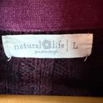 Natural Life  Women Burgundy Ribbed Turtleneck Button Detail Sweater Size L Photo 3