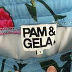 Pam & Gela Women’s Small Blue Floral Pants Joggers Track Pants Photo 1