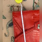 White House | Black Market Red Faux Crocodile Envelope Clutch Shoulder Purse Bag Photo 13