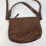 Crossbody Bag Brown Woven Leather Boho Slouchy Removable Adjustable Strap Photo 2