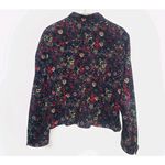 Christopher & Banks  Jacket Womens‎ Black Denim Corduroy Floral Soft Stretch XL Photo 2