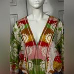 Farm Rio  Rainbow Sherbert Tropical Boho Sunset Pink Bodysuit Women's Sz Small Photo 4