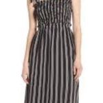 Ali & Jay  Black & White Striped Smocked Mini Dress Photo 0