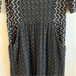 Anthropologie  Dress Saturday Sunday Black & Cream Chevron Print Sz M EUC Photo 8