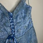 Morilee Madeline Gardner short glitter glam dress prom women's size 24 plus Blue Photo 6