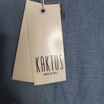 Kaktus made in Italy sz L oversized linen viscose blend blue rose print tunic Green Size L Photo 5