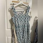 nwt MAREA Newport dress block print blue tulip maxi dress blue white L Size L Photo 2