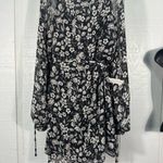 Topshop  Womens Black Floral  Dress Size 10 NWT Photo 6