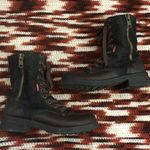 Grunge Levi’s Denim Leather Combat Biker Motorcycle Boots Lace Up Zipper Blue Brown Women 7 #streetwear #punk #emo #gorpcore #subversive Photo 1