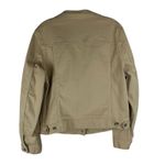 L.L. Bean Womens Tan Denim Jacket Size Large Khaki Button Front Casual Photo 1