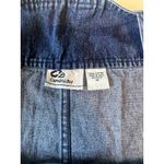 Vtg‎ Y2K Carolina Bay Womans M Short Overall Shortall Floral Embroidered Denim Blue Size M Photo 3