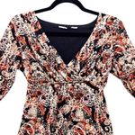 Floral Baby Doll Top XS Y2K Peasant Fairy Bohemian Paisley Sheer Lined V Neck‎ Photo 2