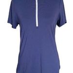 Smith & Quinn women's small blue and white short sleeve pullover polo top Photo 0