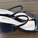 MIA  Isabeli Shoes Womens Size 6M Black Block Heel Slip On Leather Sandals Dressy Photo 2