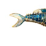 VTG Estate Signed Garden Of Eden Art Nouveau Oval Brooch Pin Metal Resin Blue Photo 2