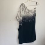 H by Halston | Black/White One Shoulder Dress sz large Photo 4