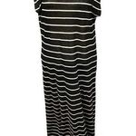 IRO Womens Size Small Molly Linen Dress Black White Stripe Short Sleeve Maxi Photo 0